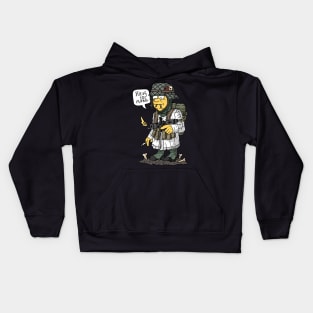 war is hell.. german flamethrower. Kids Hoodie